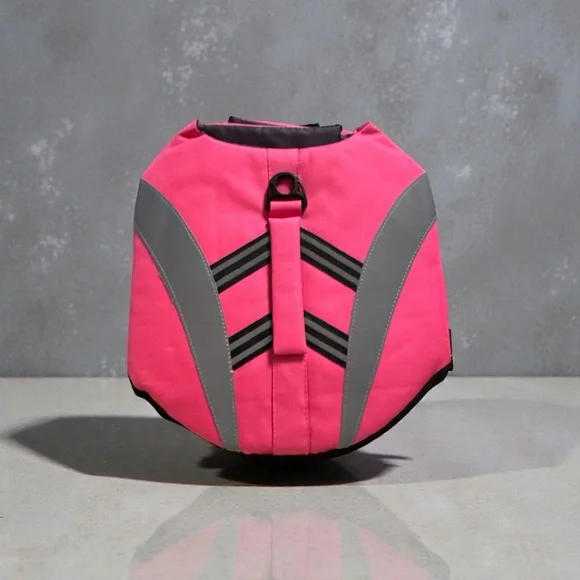 Vibrant Pink and Gray Dog Life Vest - Picture 3 of 7